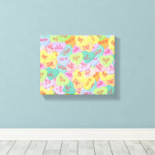 Candy Hearts Pattern - SFW Leinwanddruck (Insitu (Holzboden))