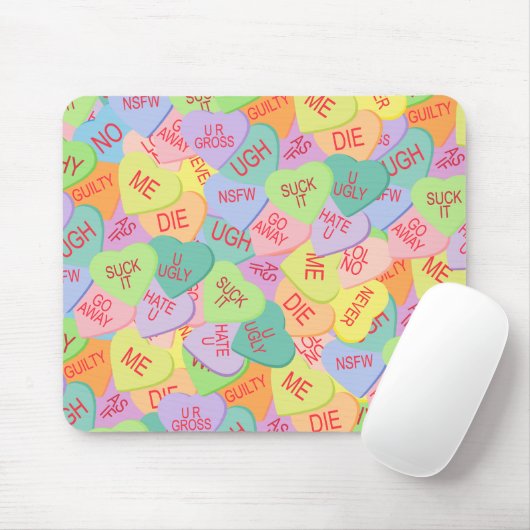 Candy Hearts Pattern - SFW Mousepad (Mit Mouse)
