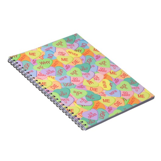 Candy Hearts Pattern - SFW Notizblock (Rechte Seite)