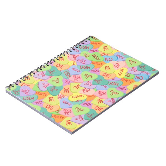 Candy Hearts Pattern - SFW Notizblock (Linke Seite)