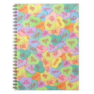 Candy Hearts Pattern - SFW Notizblock
