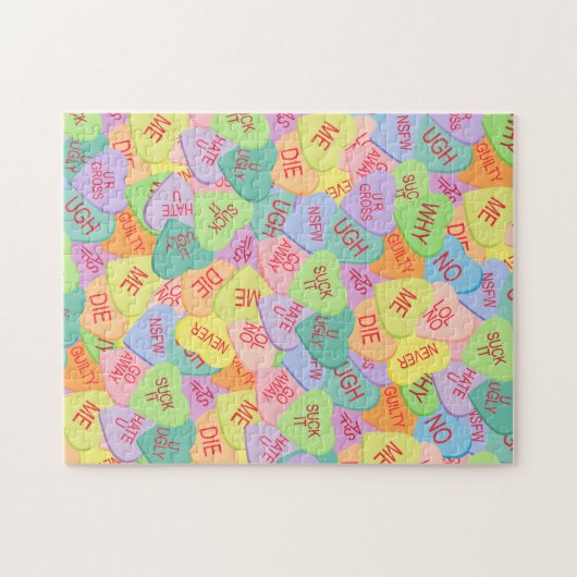 Candy Hearts Pattern - SFW Puzzle (Horizontal)