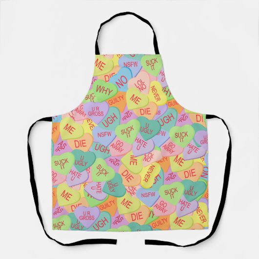 Candy Hearts Pattern - SFW Schürze (Vorderseite)