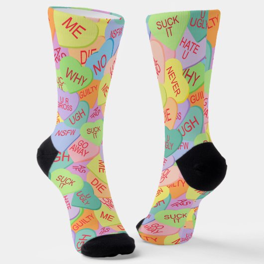 Candy Hearts Pattern - SFW Socken (Gewinkelt)
