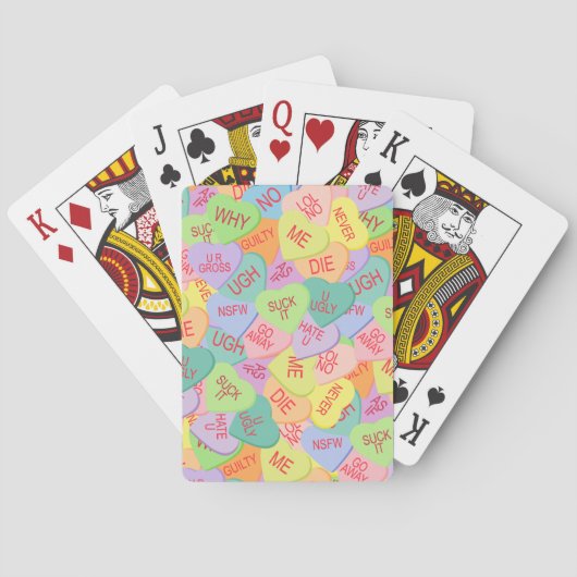 Candy Hearts Pattern - SFW Spielkarten (Rückseite)