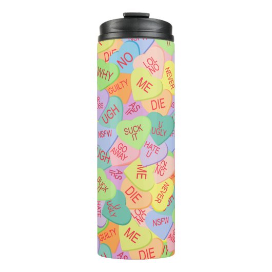 Candy Hearts Pattern - SFW Thermosbecher (Vorderseite)