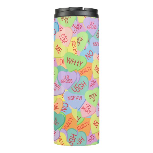 Candy Hearts Pattern - SFW Thermosbecher (Rückseite)