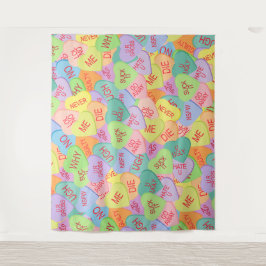 Candy Hearts Pattern - SFW Wandteppich