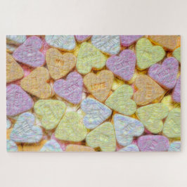 Candy Hearts Pink Yellow Orange Valentines Puzzle