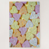 Candy Hearts Pink Yellow Orange Valentines Puzzle (Vertikal)