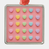 Candy Hearts Portrait Ornament Aus Metall (Vorne)
