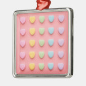 Candy Hearts Portrait Ornament Aus Metall (Links)