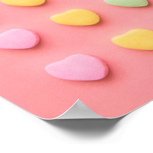 Candy Hearts Portrait Poster (Ecke)