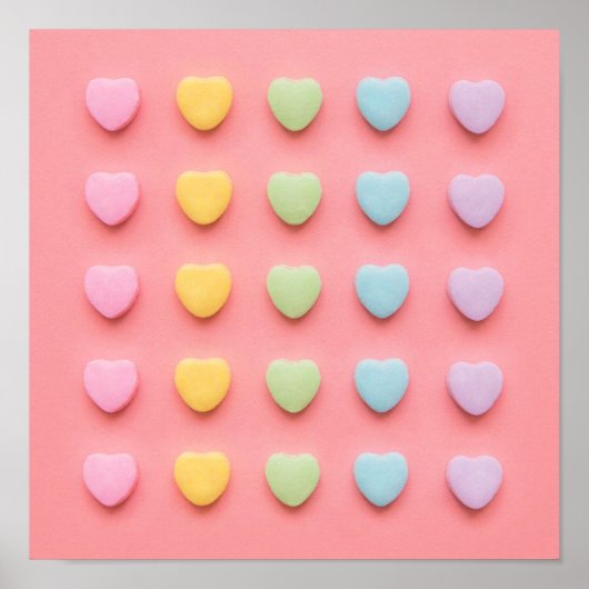 Candy Hearts Portrait Poster (Vorne)