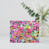 Candy Hearts Postkarte (Stehend Vorderseite)