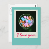 Candy Hearts Postkarte (Vorne/Hinten)