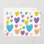 Candy Hearts Postkarte (Vorne/Hinten)