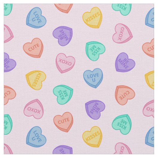 Candy Hearts Stoff (Nahaufnahme)