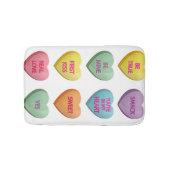 Candy Hearts Sweet Valentine Liebe Nachrichten Badematte (Vorderseite)