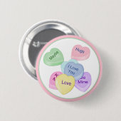 Candy Hearts und Text Button (Vorne & Hinten)