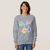 Candy Hearts und Text Sweatshirt (Vorne ganz)
