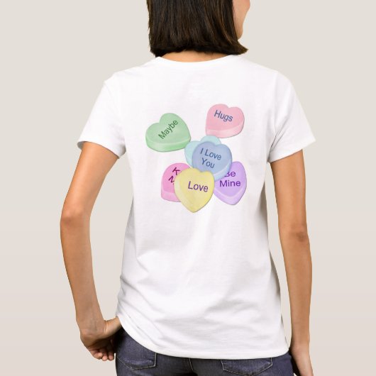Candy Hearts und Text T-Shirt (Rückseite)