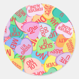Candy Hearts V. 2.0 Runder Aufkleber