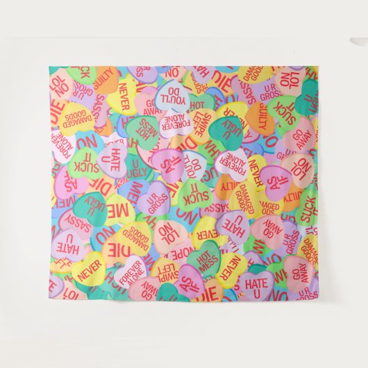 Candy Hearts V. 2.0 Wandteppich (Vorderseite (Horizontal))