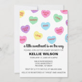 Candy Hearts Valentine Baby Dusche Einladung (Vorderseite)
