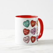 Candy Hearts | Valentine Candy Heart Tasse (VorderseiteRechts)