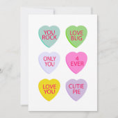 Candy Hearts Valentine Card Feiertagskarte (Vorderseite)