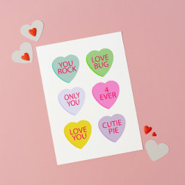 Candy Hearts Valentine Card Feiertagskarte