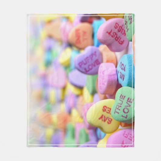 Candy Hearts Valentine Fleecedecke (Vorderseite)