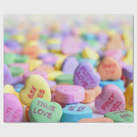 Candy Hearts Valentine Geschenkpapier (Flach)