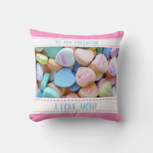 Candy Hearts Valentine Kissen