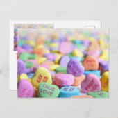 Candy Hearts Valentine Postkarte (Vorne/Hinten)