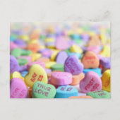 Candy Hearts Valentine Postkarte (Vorderseite)