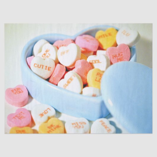 Candy Hearts Valentine Seidenpapier (Vorderseite)