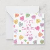 Candy Hearts Valentine's Day Card Foto Mitteilungskarte (Vorderseite)