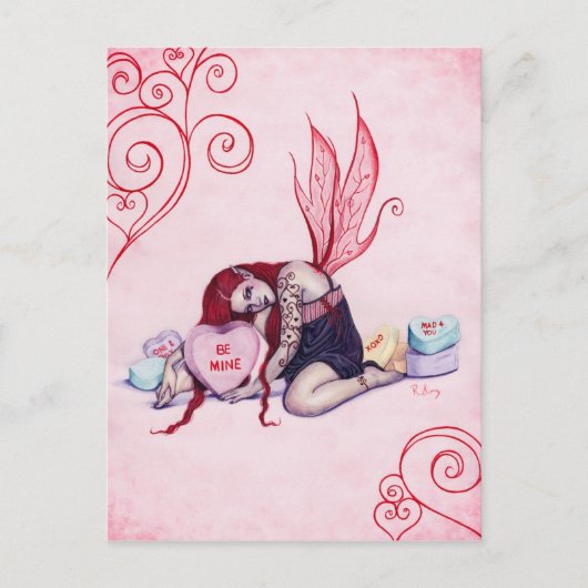 Candy Hearts Valentine's Day Fairy Postkarte (Vorderseite)