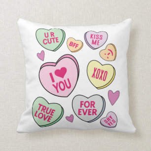 Candy Hearts Valentinstag Conversation Hearts Kissen