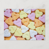 Candy Hearts Valentinstag Postkarte (Vorderseite)