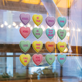 Candy Hearts Window Clying Fensteraufkleber