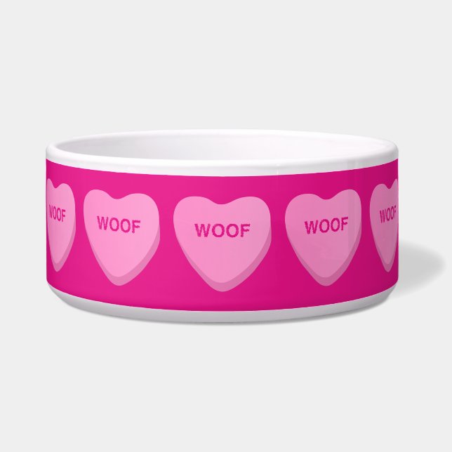 Candy Hearts Woof Napf (Vorderseite)
