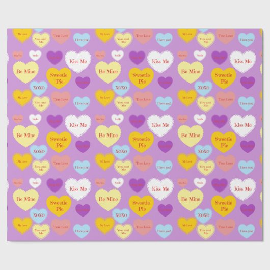 Candy Hearts Wrapping Paper Geschenkpapier (Flach)