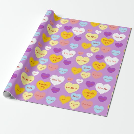 Candy Hearts Wrapping Paper Geschenkpapier (Ungerollt)