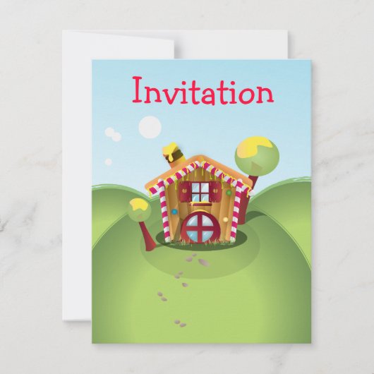 Candy House auf dem Hügel Einladung (Vorderseite)
