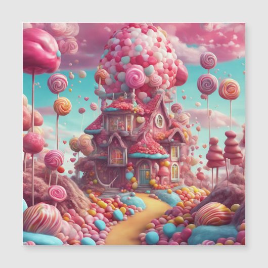 Candy House Magneteinladung (Vorderseite)