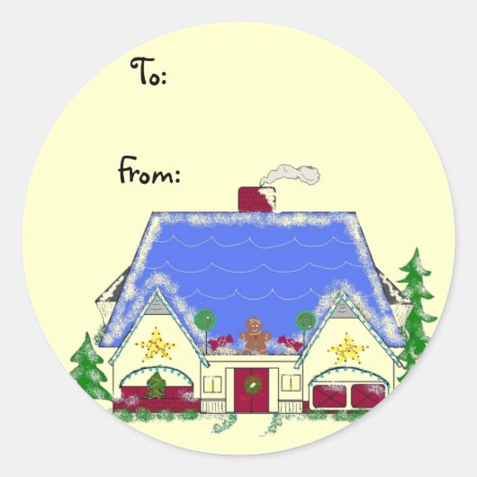 Candy House Runder Aufkleber (Vorderseite)