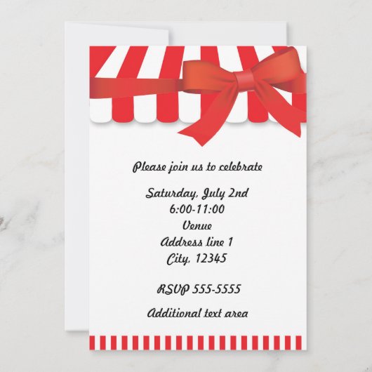 Candy Ice Cream Shop Old Fashion Einladung (Rückseite)